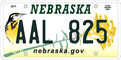 NE license plate AAL825