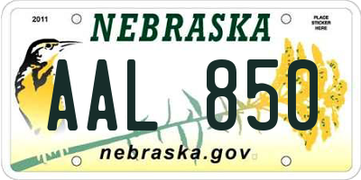 NE license plate AAL850