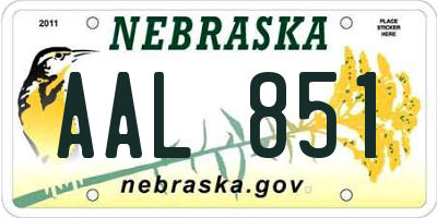 NE license plate AAL851