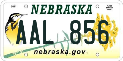 NE license plate AAL856