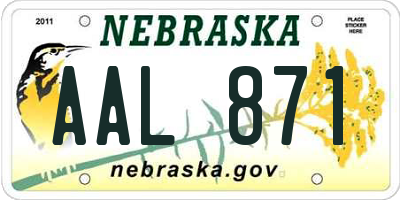 NE license plate AAL871