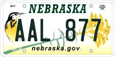 NE license plate AAL877