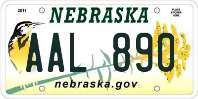 NE license plate AAL890