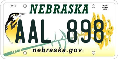 NE license plate AAL898