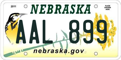 NE license plate AAL899