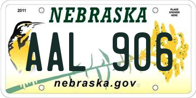 NE license plate AAL906