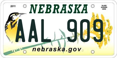 NE license plate AAL909