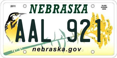 NE license plate AAL921