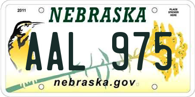 NE license plate AAL975