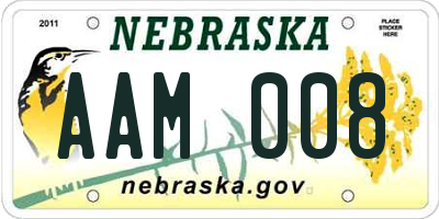 NE license plate AAM008