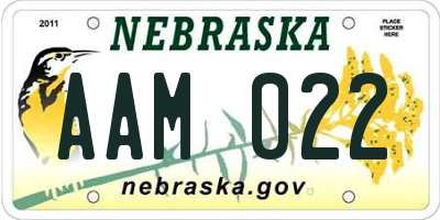 NE license plate AAM022