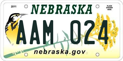 NE license plate AAM024