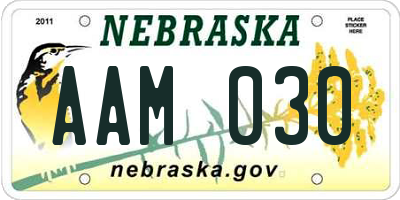 NE license plate AAM030