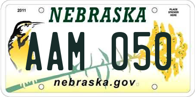 NE license plate AAM050