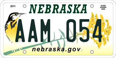 NE license plate AAM054