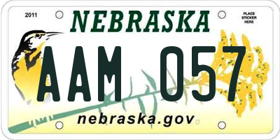 NE license plate AAM057