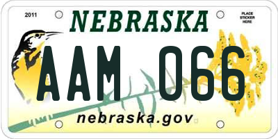 NE license plate AAM066