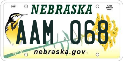 NE license plate AAM068