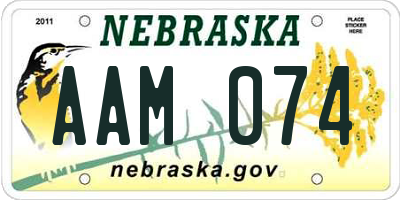 NE license plate AAM074