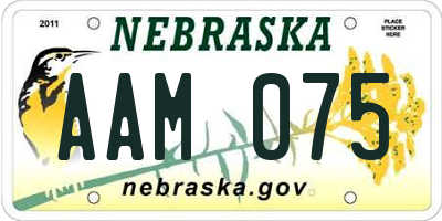 NE license plate AAM075