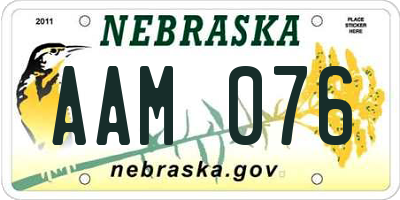 NE license plate AAM076
