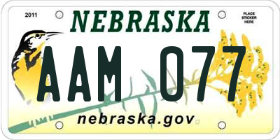 NE license plate AAM077