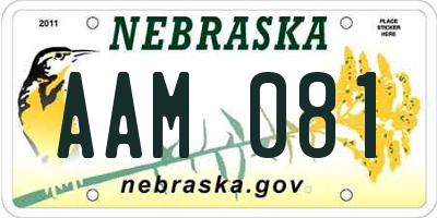 NE license plate AAM081