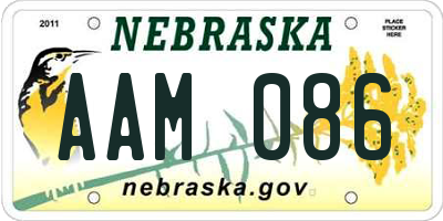 NE license plate AAM086