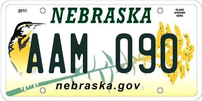 NE license plate AAM090
