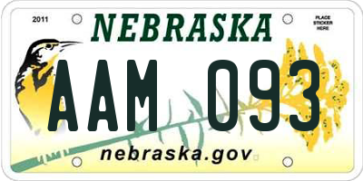 NE license plate AAM093