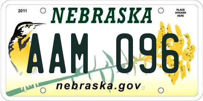 NE license plate AAM096