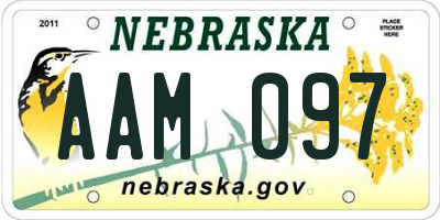 NE license plate AAM097