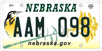 NE license plate AAM098