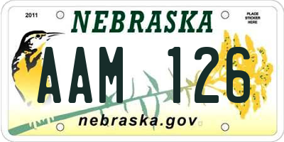 NE license plate AAM126