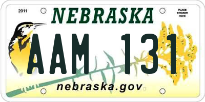 NE license plate AAM131