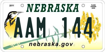 NE license plate AAM144