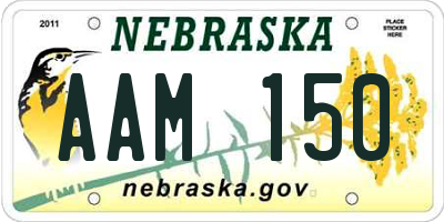 NE license plate AAM150