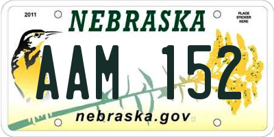 NE license plate AAM152