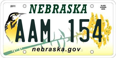 NE license plate AAM154