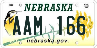 NE license plate AAM166