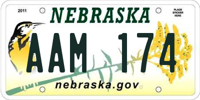 NE license plate AAM174