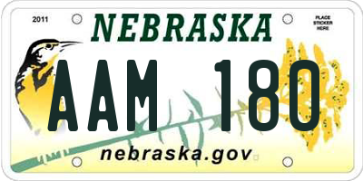 NE license plate AAM180