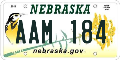NE license plate AAM184