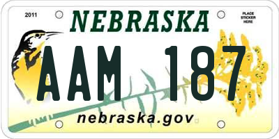 NE license plate AAM187