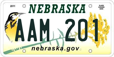 NE license plate AAM201