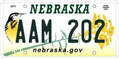 NE license plate AAM202