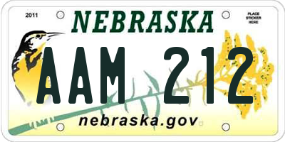 NE license plate AAM212