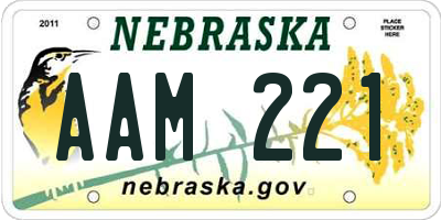 NE license plate AAM221