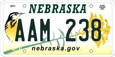 NE license plate AAM238