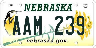 NE license plate AAM239